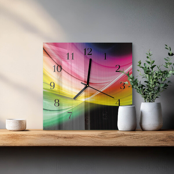 Square wall clock Abstract Lines