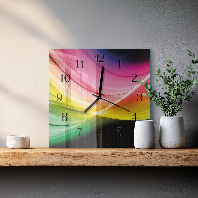 Square wall clock Abstract Lines