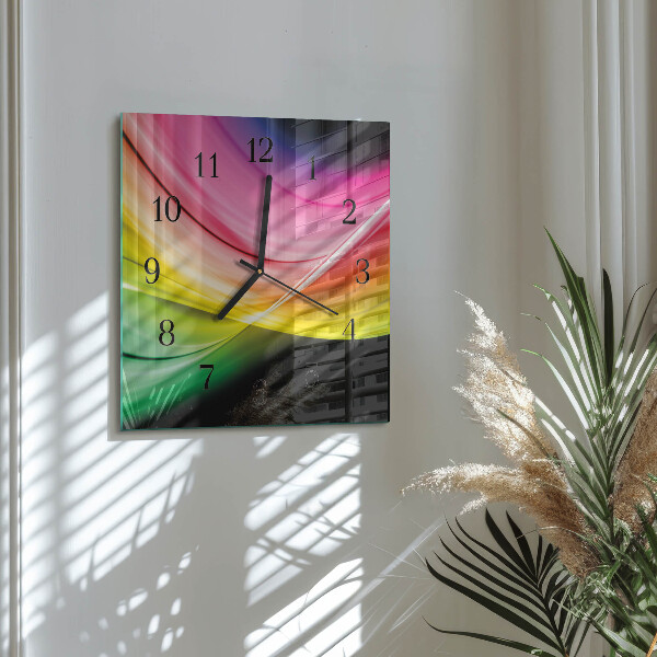 Square wall clock Abstract Lines