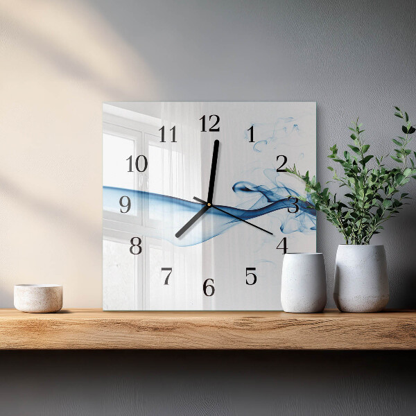 Square wall clock Abstract Smoke