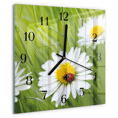 Square wall clock Daisies