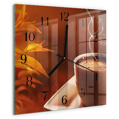 Square wall clock Coffee