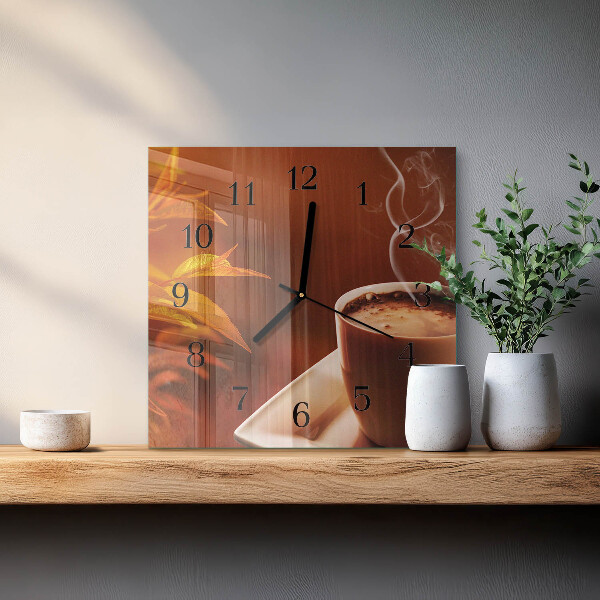 Square wall clock Coffee