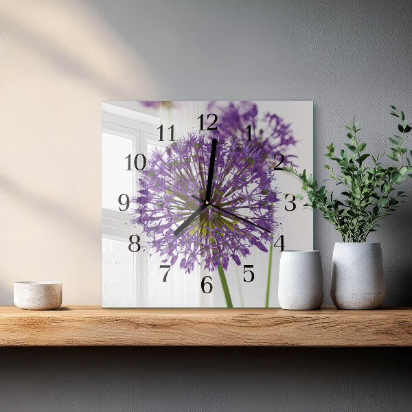 Square wall clock Flower