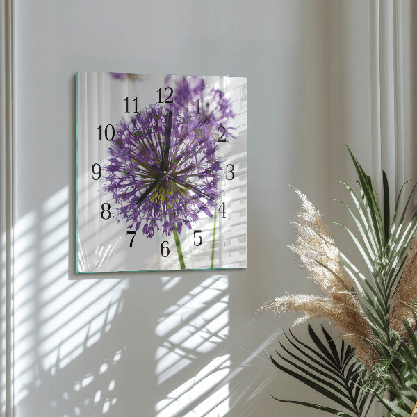 Square wall clock Flower