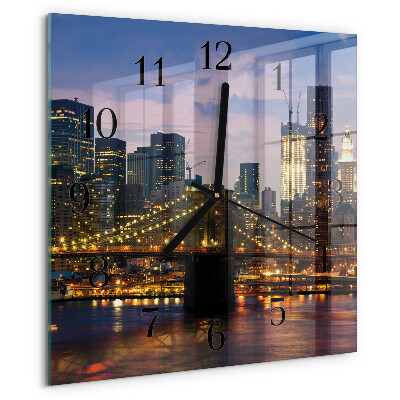 Square wall clock Horizontal Bridge