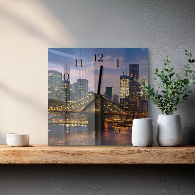 Square wall clock Horizontal Bridge