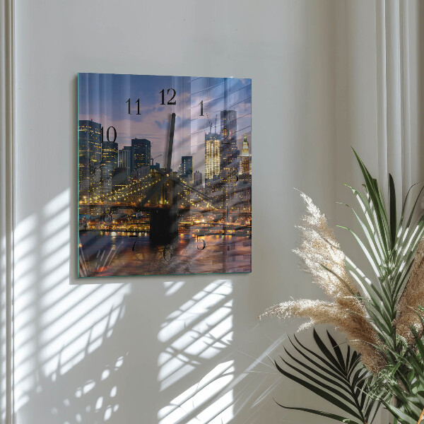 Square wall clock Horizontal Bridge