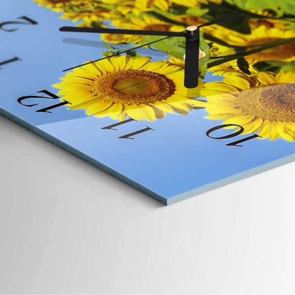 Square wall clock Sunflowers