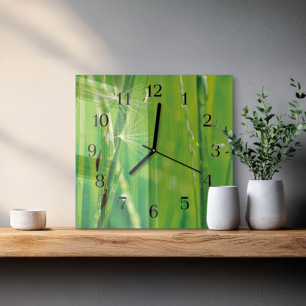 Square wall clock Grass