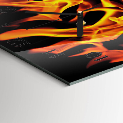 Square wall clock Fire
