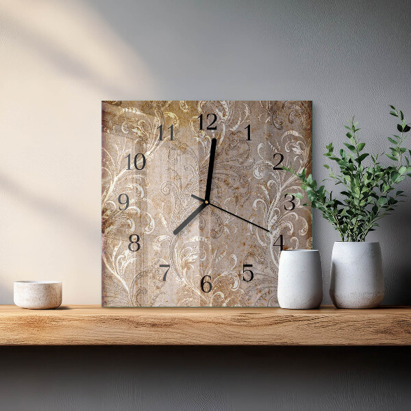 Square wall clock Flower Pattern