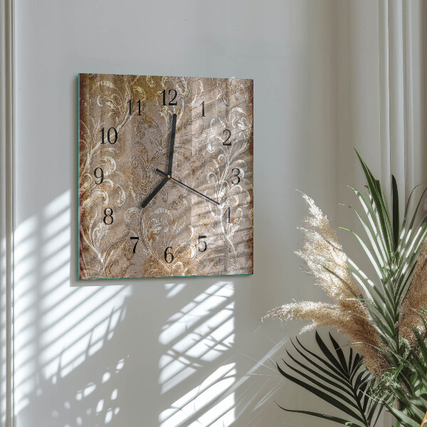 Square wall clock Flower Pattern