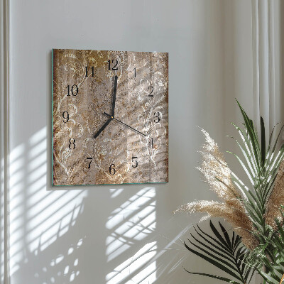 Square wall clock Flower Pattern