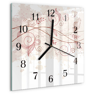 Square wall clock Floral Art