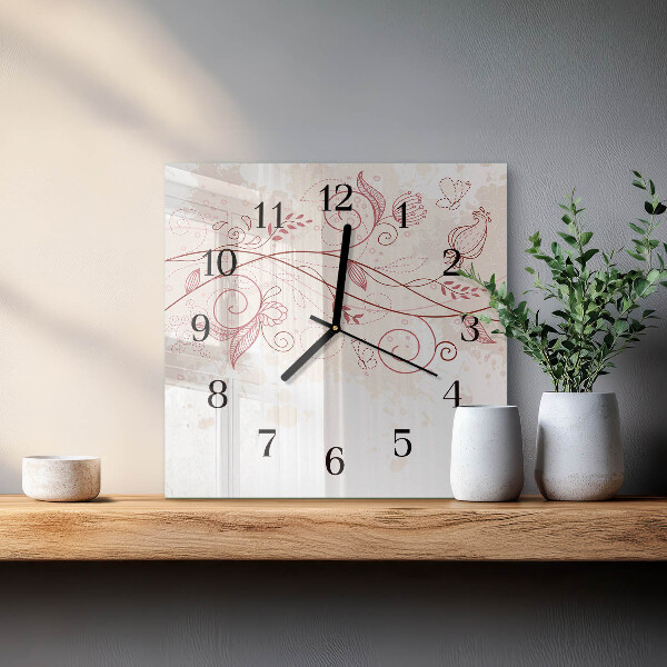 Square wall clock Floral Art
