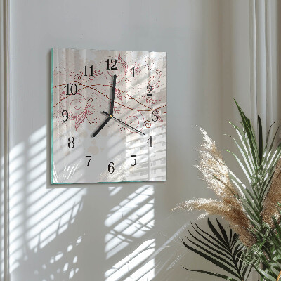Square wall clock Floral Art