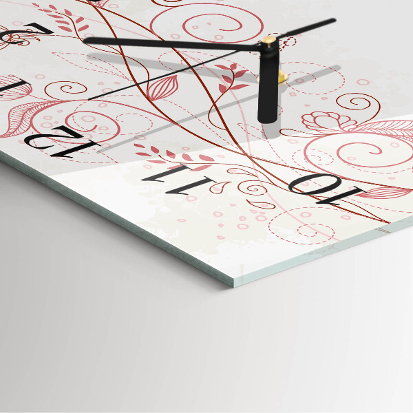 Square wall clock Floral Art
