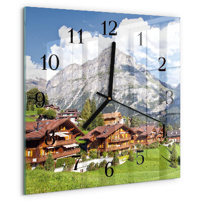 Square wall clock Mountains