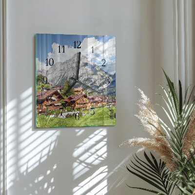 Square wall clock Mountains