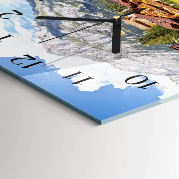 Square wall clock Mountains