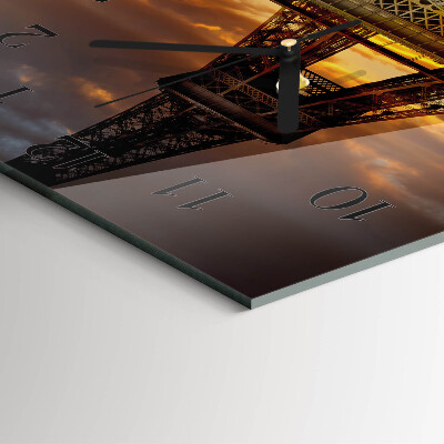 Square wall clock Eiffel Tower Paris