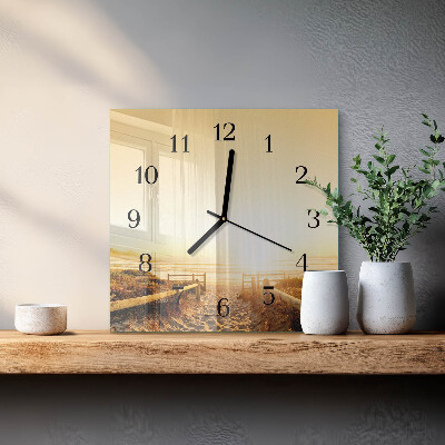 Square wall clock Beach Path