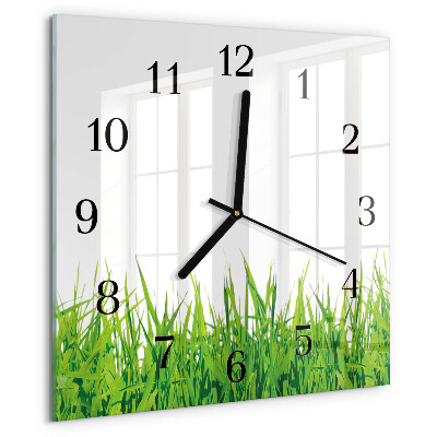 Square wall clock Grass