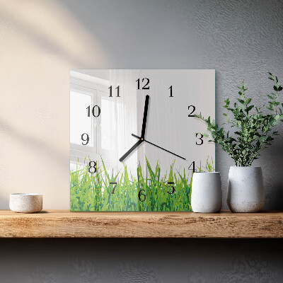 Square wall clock Grass