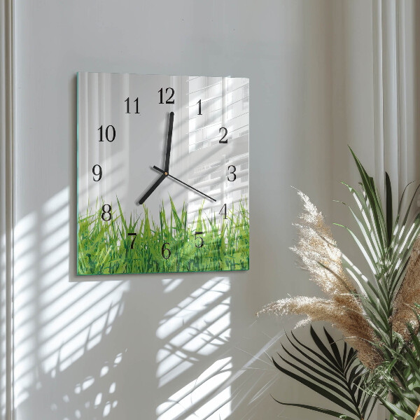 Square wall clock Grass