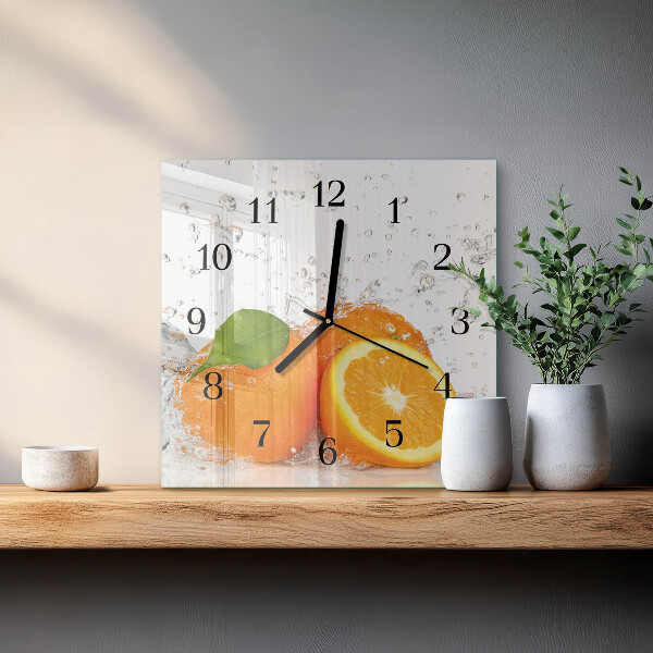 Square wall clock Oranges