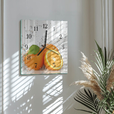 Square wall clock Oranges