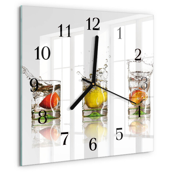 Square wall clock Fruit Glasses