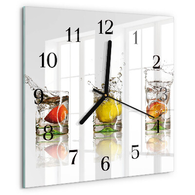 Square wall clock Fruit Glasses