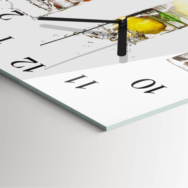 Square wall clock Fruit Glasses