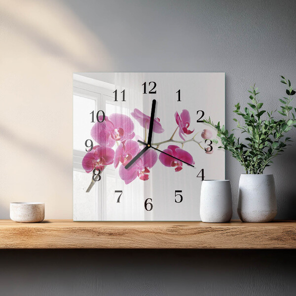 Square wall clock Orchid