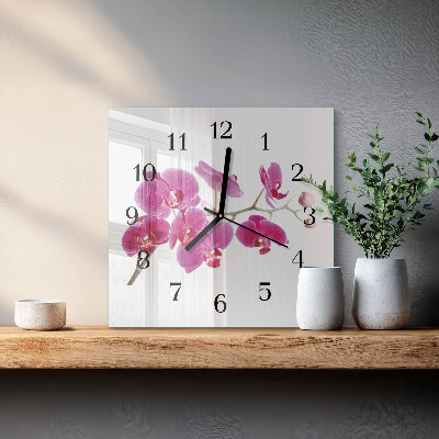 Square wall clock Orchid