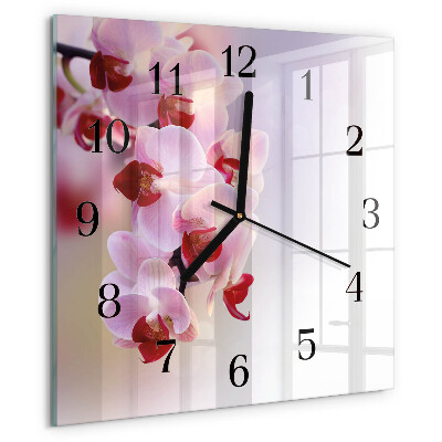 Square wall clock Orchid