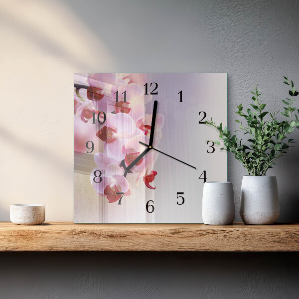 Square wall clock Orchid