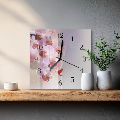 Square wall clock Orchid