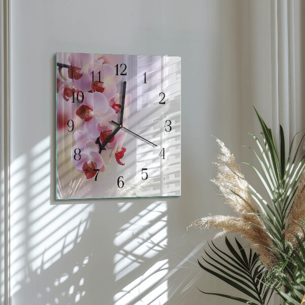 Square wall clock Orchid