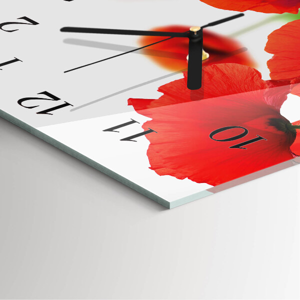 Square wall clock Poppies