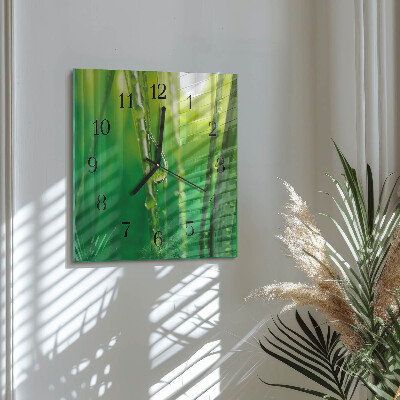 Square wall clock Drops of Grass