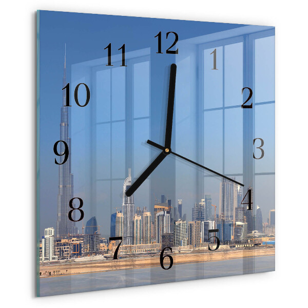 Square wall clock Dubai Horizon