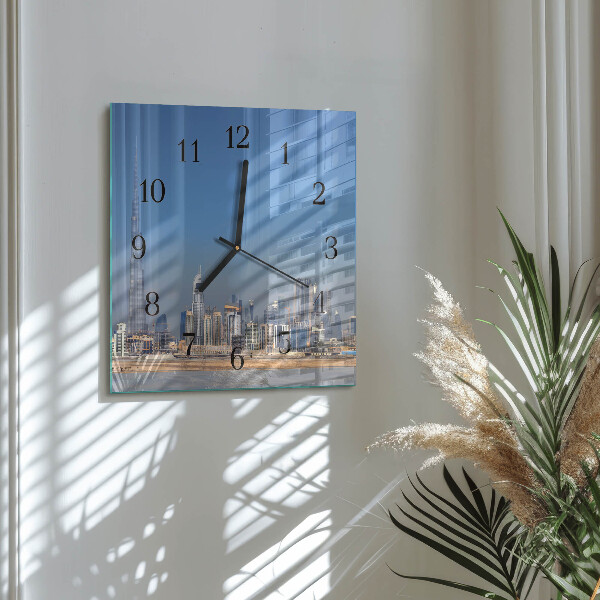 Square wall clock Dubai Horizon