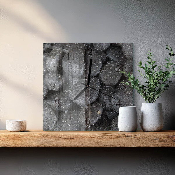 Square wall clock Stones Water