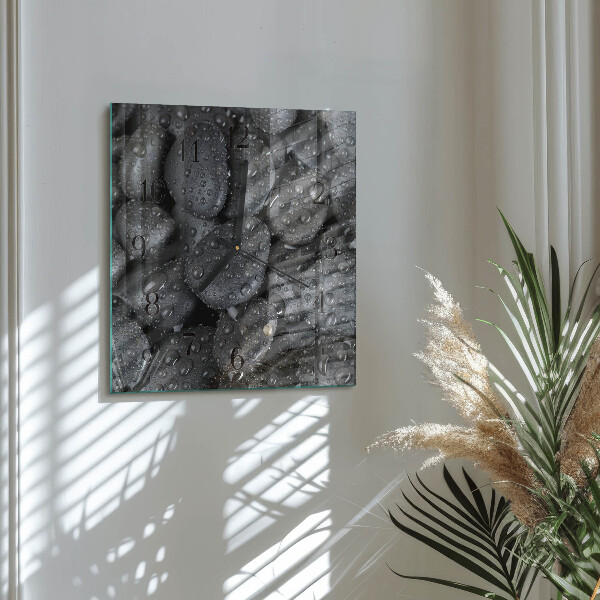 Square wall clock Stones Water