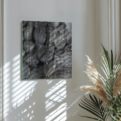 Square wall clock Stones Water