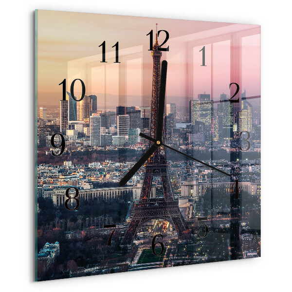Square wall clock Eiffel Tower Paris