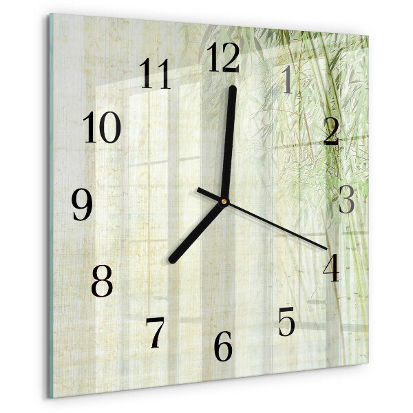 Square wall clock Bamboo Plant